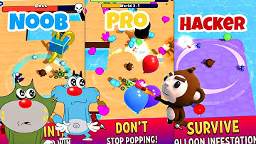 NOOB vs PRO vs HACKER | Balloon Defence 3D Game With Oggy&Jack | Apointalex Gaming 2.0| Oggy Gaming|