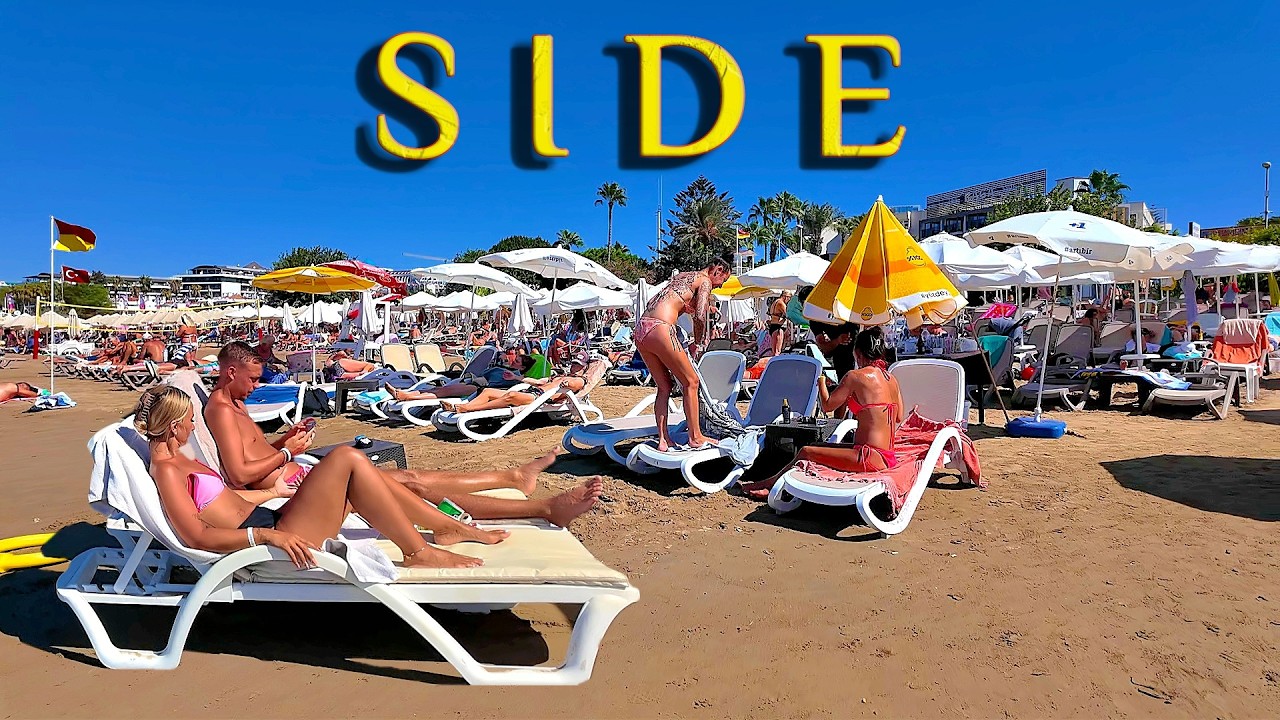 SIDE Promenade & Beach ⚜️ Currently atmosphere Walking tour in TÜRKIYE #turkey #side #beach