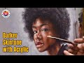 How to paint dark skin tone with acrylic  realistic blending with acrylic by debojyoti boruah