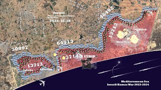 Israel Hamas War Oct 2023- April 2024 Everyday Mapped with Google Earth