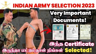 Very important Documents ? of Indian Army Rally 2023 | Aro Coimbatore, Aro Trichy, Aro Chennai