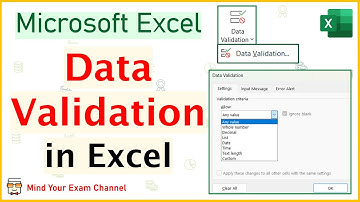 Data Validation in Excel | Whole Number | Decimal | List Date | Time | Text Length | Custom | HINDI