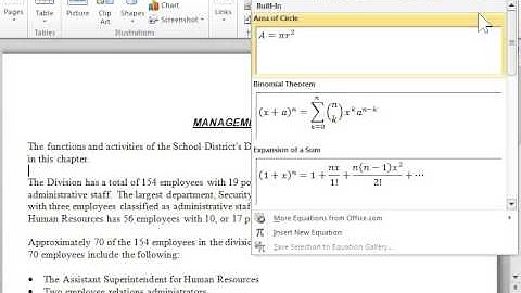 Insert an Equation - Word 2010