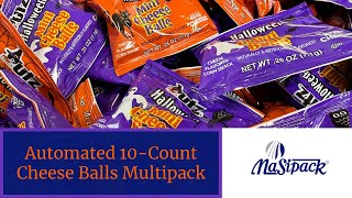 Automated 10-count of single-serve utz Mini Cheese Balls