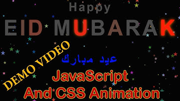Eid Mubarak Animation Using CSS and Particle.JS | Demo Video | NoorHUB