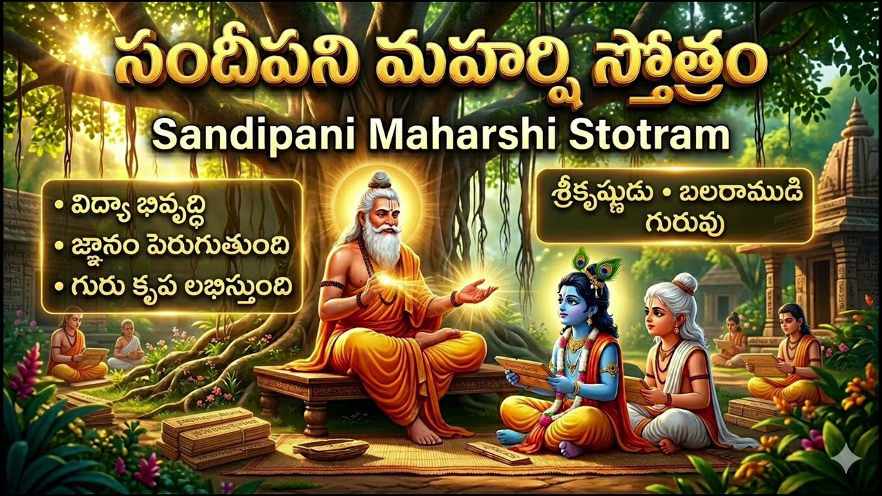 సందీపని మహర్షి స్తోత్రం | Sandipani Maharshi Stotram | శ్రీకృష్ణుడు బలరాముడి గురువు | విద్య జ్ఞానం