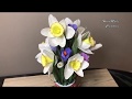 Весенняя композиция/ Spring flowers/ Craft Mizer/Нарциссы и Крокусы/Цветы из гофрированной бумаги