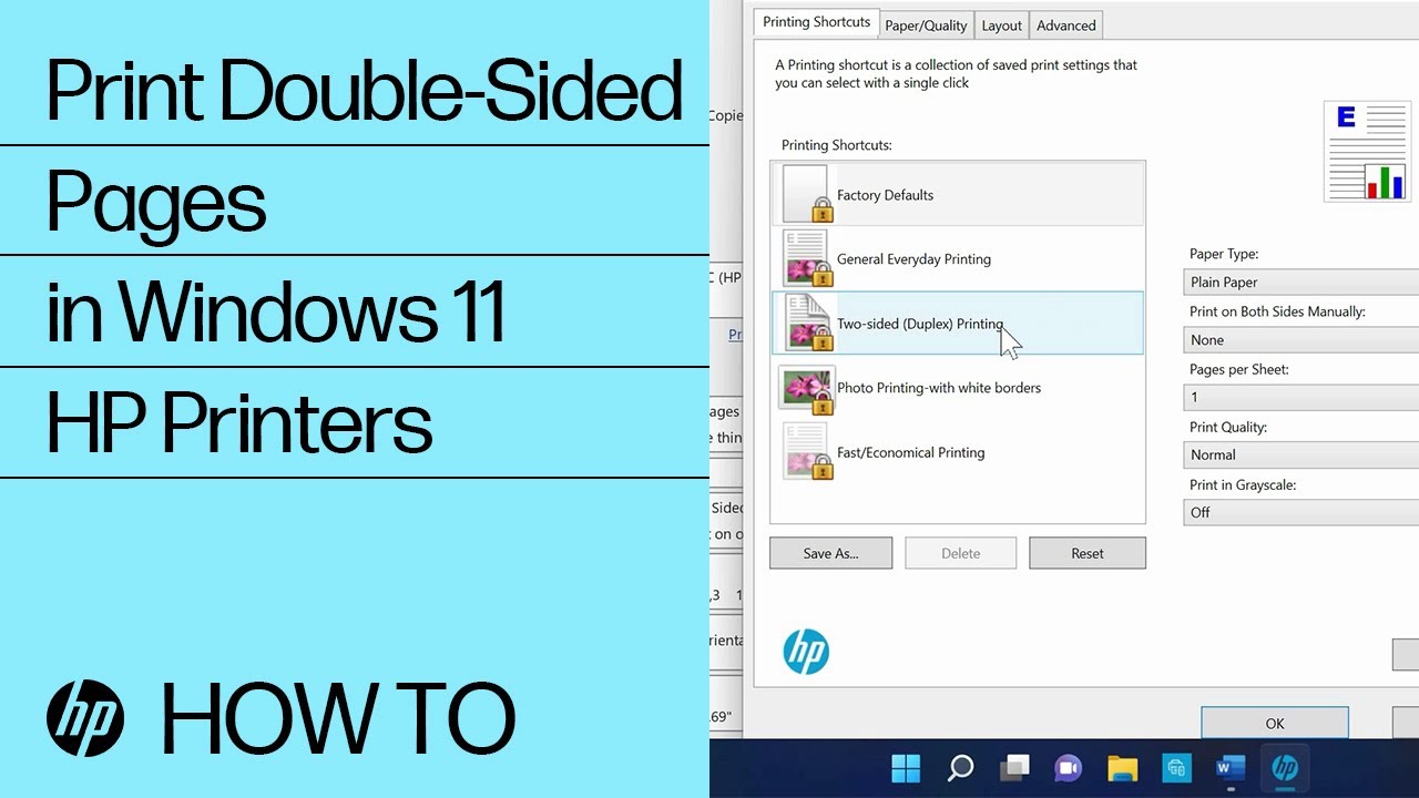 How do I print double-sided pages in Windows 11 | HP Printers | HP Support - YouTube