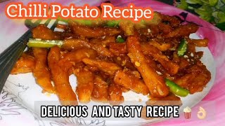 Chilli Potato Recipe ✨||tasty and delicious evening snacks||Hind Zaiqa||cookingrecipechillipotato