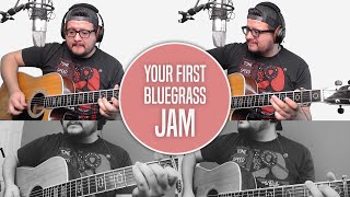 Video thumbnail of "Learn 3 Easy Fiddle Tunes For Your First Bluegrass Jam - Beginner Bluegrass Guitar Lesson"