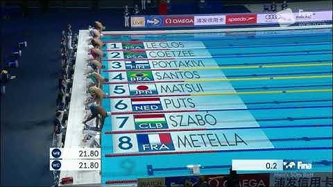 Nicholas Santos New World Record 50 Fly - 21.75 (World Cup Budapest 2018)