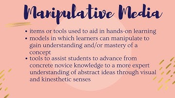 INSTRUCTIONAL VIDEO : TRADITIONAL MANIPULATIVE MEDIA