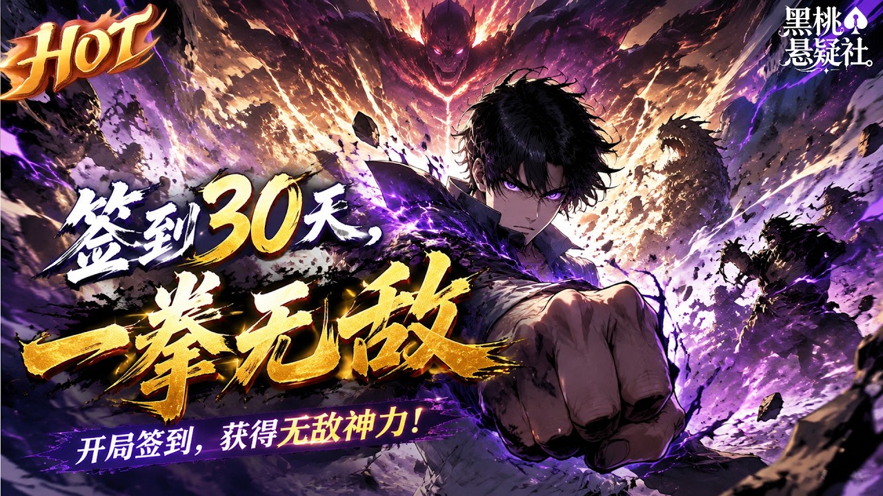 The hottest collection! "Sign in for 30 Days, One Punch Invincible": Start by activating the lifetime sign-in system. Sign in continuously for thirty days, break through physical limits, and shatter all powerful enemies with a single punch! #热血 #都市 #爽文 #男频 #玄幻 #战斗 #黑桃悬疑社