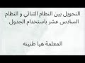 طريقة انشاء جدول بالرباعيات الثنائيه التي تقابل الارقام بالنظام السادس عشر