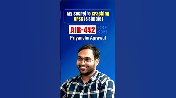 Secret to Cracking UPSC! - Priyanshu Agrawal Rank 442 CSE Topper #upsc #shorts