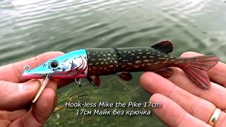 : Pike attack baby Mike: testing new fishing lure.