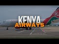 Kenya airways plane takeoff at Kisumu International Airport