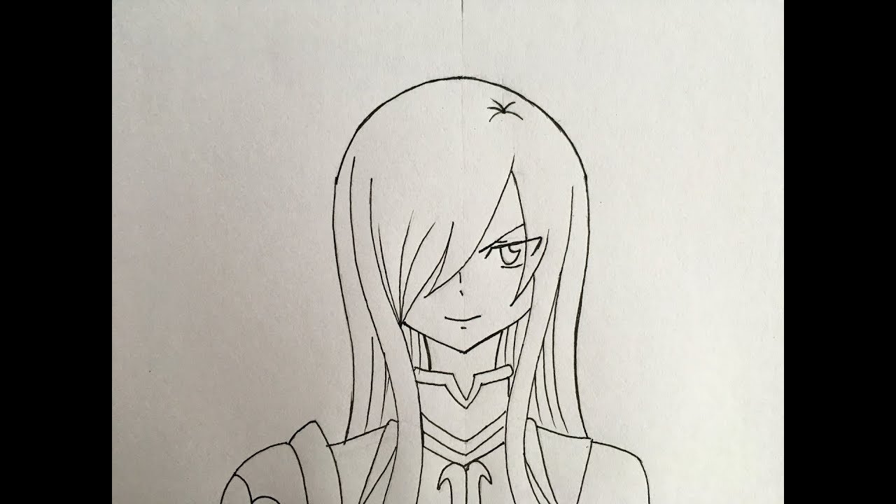 erza scarlet face drawing