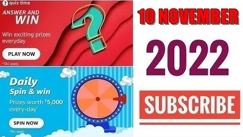 Amazon Quiz Answers Today | Amazon Quiz Today | 10 November 2022