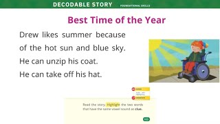 Best Time of the Year  DECODABLE STORY / Unit 5 Lesson 3/ myView literacy Grade 1