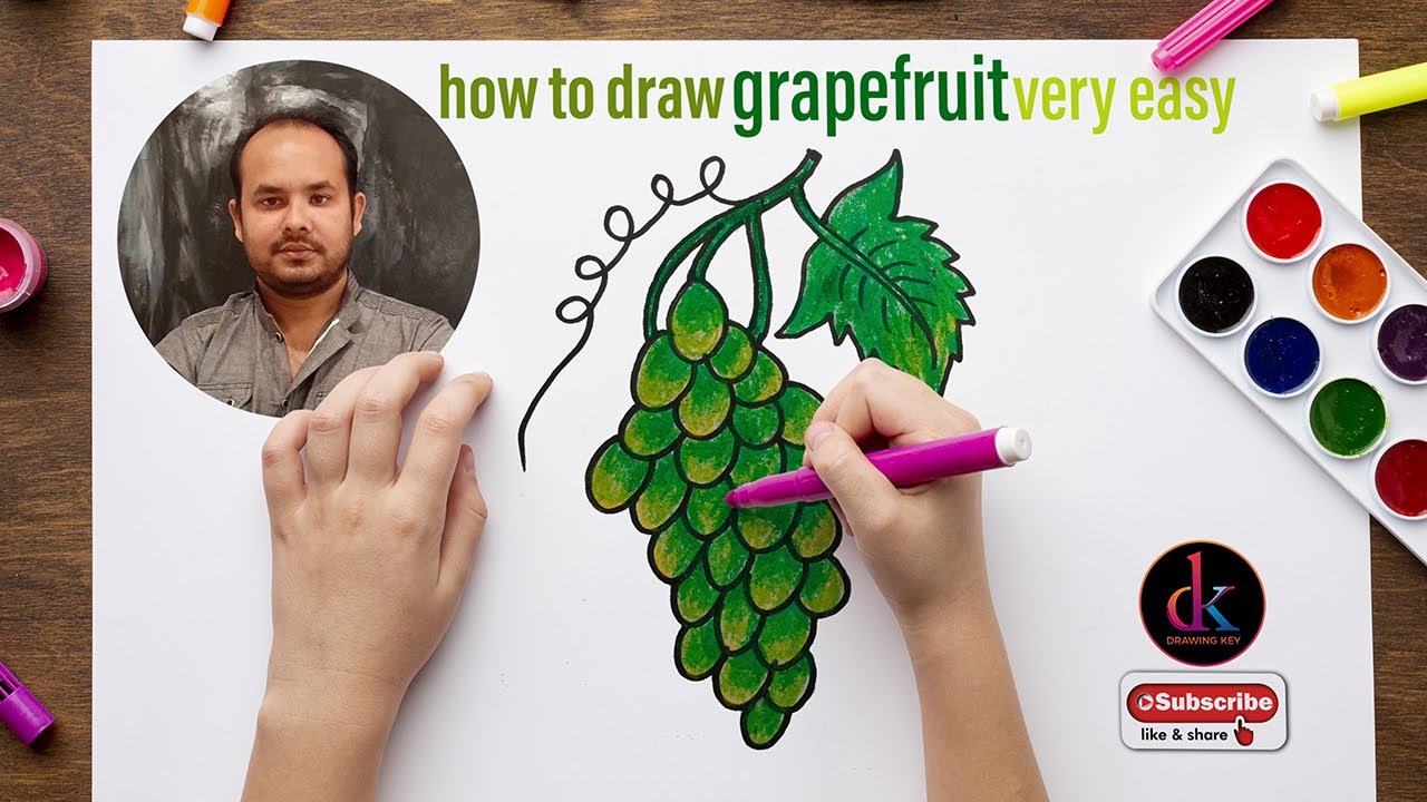 how to draw grapefruit very easy Drawing Key YouTube
