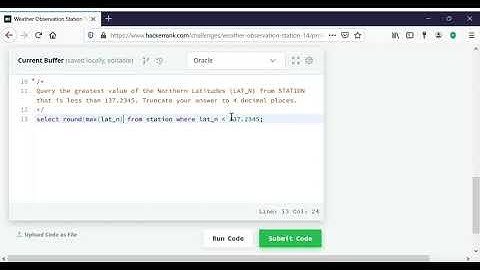 Weather Observation Station 14   HackerRank SQL