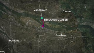 Fatal crash closes northbound lanes of I-205 on Glenn Jackson Bridge