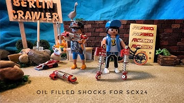 Oil filled shocks for Scx24 by RCAWD // Review Installation plus Running Video