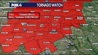 Dallas weather: Tornado Watch issued for North Texas until 8 p.m.