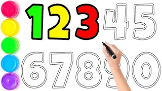 1234567890 \/\/ Learn to Draw and Paint Numbers Step by Step for Children \/\/ Coloring Page \/\/ KS ART