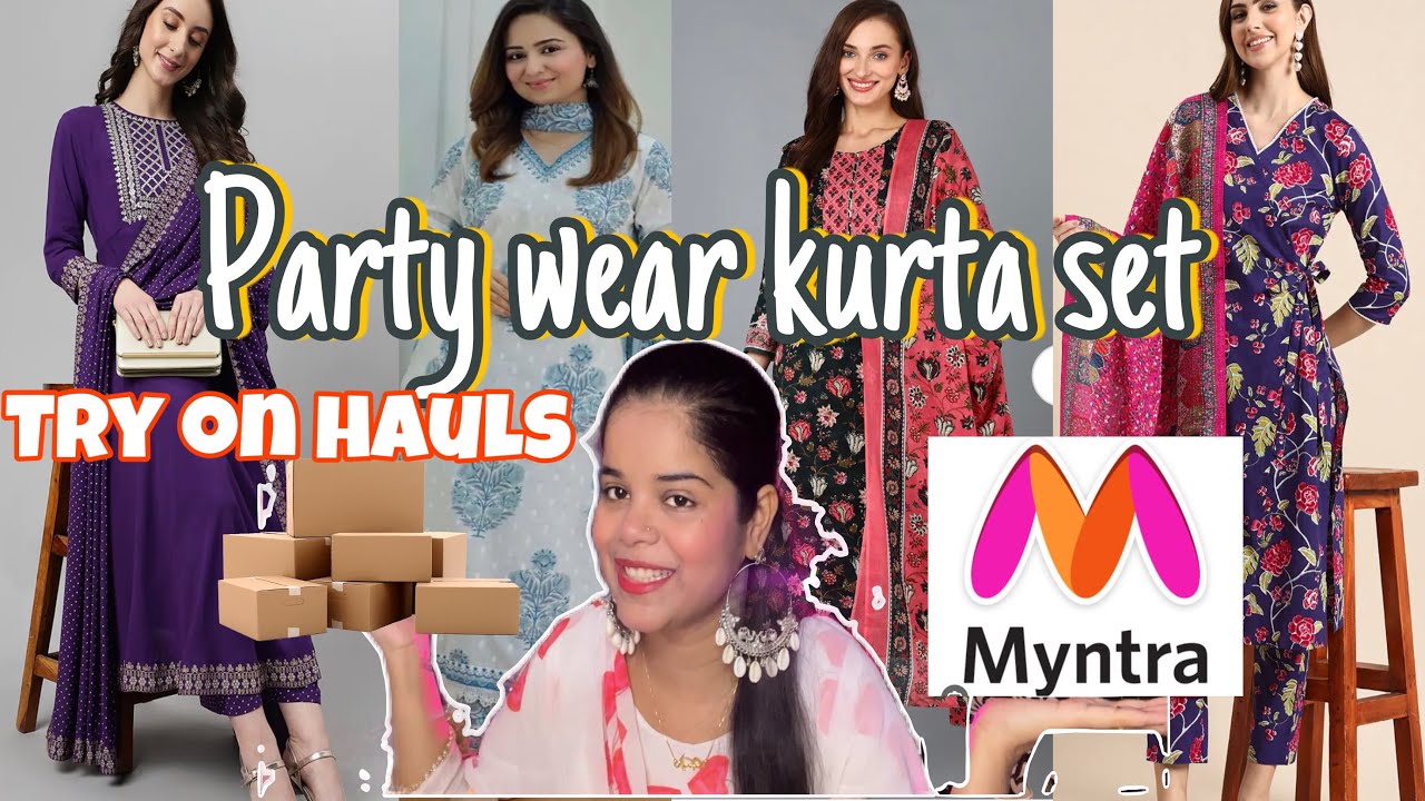 Myntra Party Wear Kurti sets and Gown Haul /Myntra Sale Haul /ANARKALI  SUIT, GOWN, KURTA, DRESS - YouTube