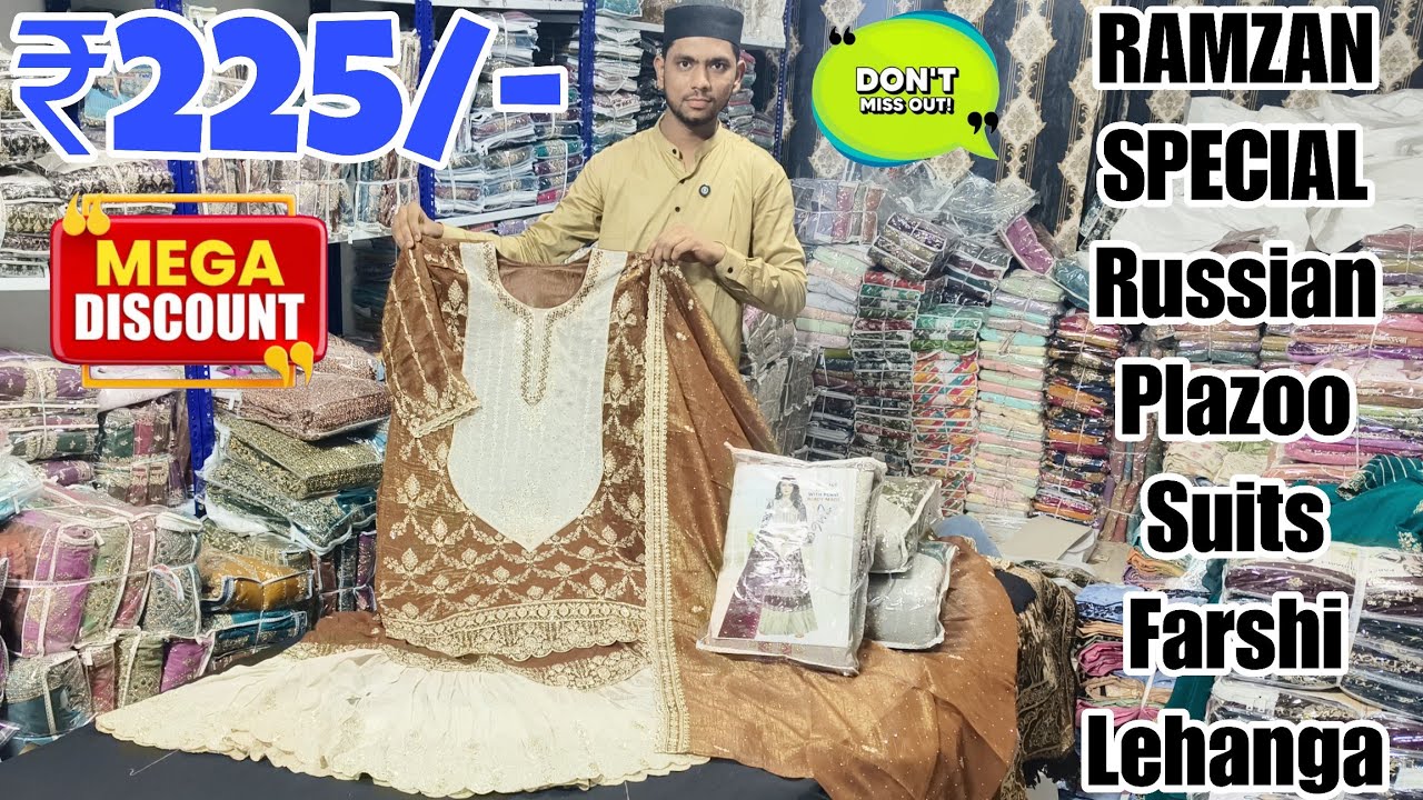 Ramzan Special Fancy Partywear Russian Plazoo Suits & Farshi Lehanga ₹225/- 😱 Wholesale Work Suits ✨