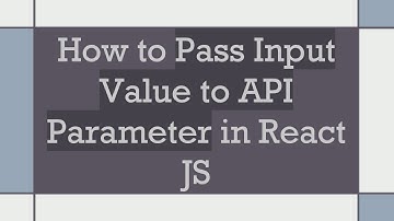 How to Pass Input Value to API Parameter in React JS