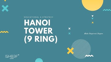 Fun Puzzle Board Games Gifts of Hanoi Tower (9 Rings) with Wooden Designs for Brain Teasers Logic