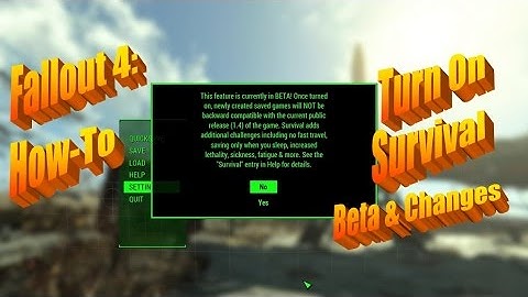 How to Enable Survival in Fallout 4 (Beta) - and First Look Changes