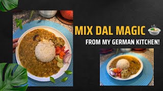 🍲 Mix Dal Recipe in My German Kitchen | प्याज़-टमाटर Tadka + Ghee Magic | Homemade Comfort Food