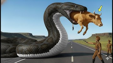 Brave Heroes Save Hyperactive Mother Cow from Giant Python’s Terrifying Attack 🐍