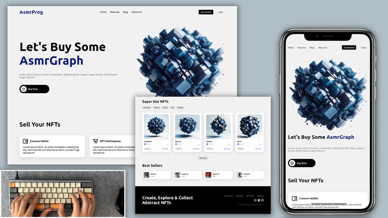 ASMR Programming – Responsive NFT Website – No Talking ASMR Programming – Responsive NFT Website – No Talking