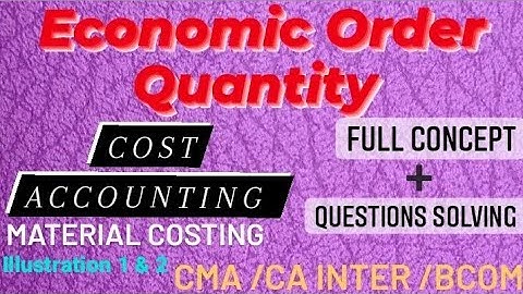 Economic Order Quantity | EOQ | Cost Accounting | Material Costing