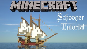 Minecraft Tutorial: How to Make a Boat/Ship (Schooner)