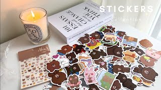 My Stickers Collection | Line Friends Cony & Brown | Bujoilu & tarrat | ASMR no talking