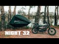 Solo motorcycle camping by river in floating tent  asmr  silent vlog