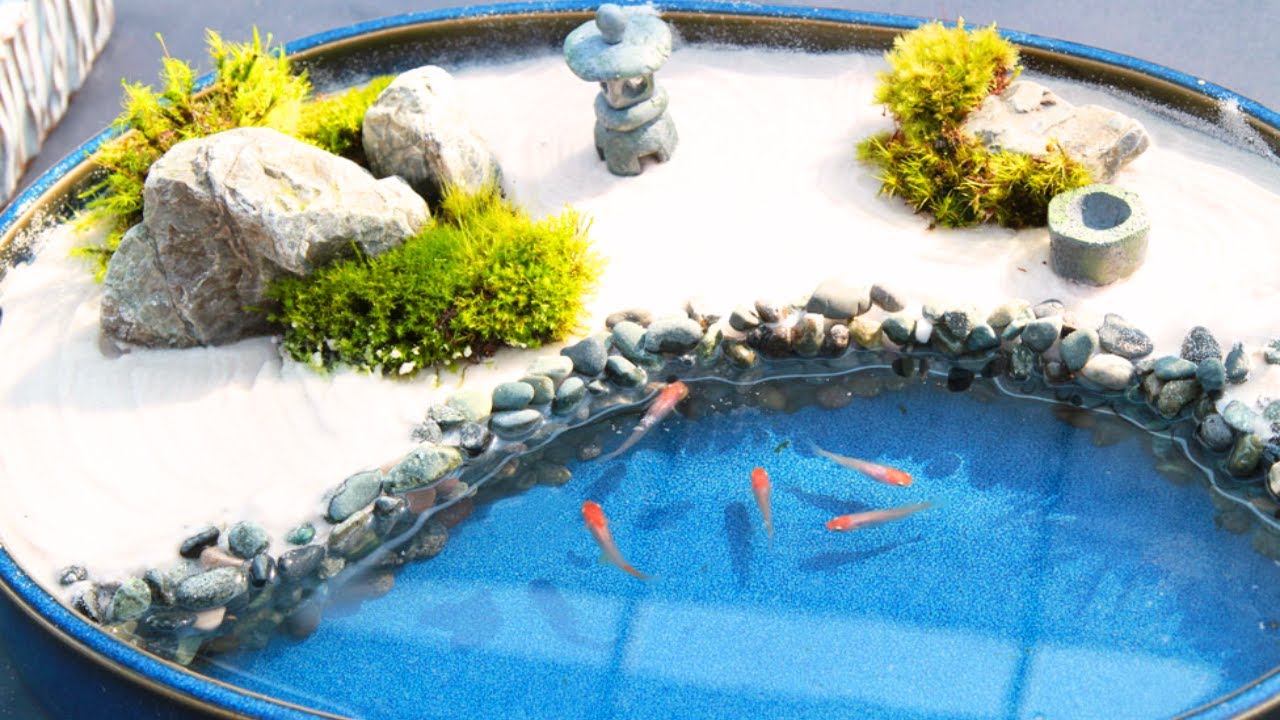 DIY Japanese Zen Garden With A Rice Fish Mini Pond|Garden Makeover ...