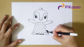 How to Draw Hatchimals Penguala step by step