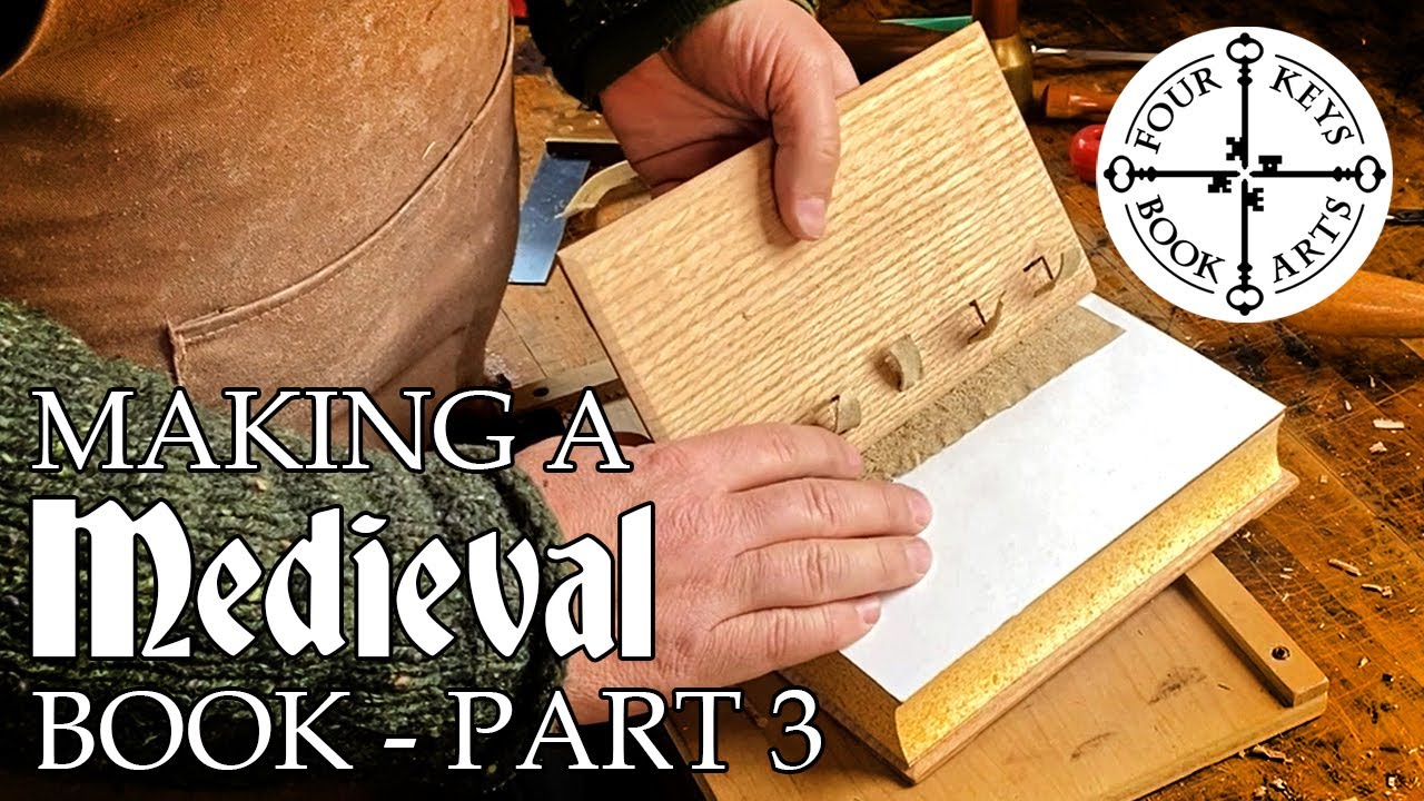 Making A Medieval Book By Hand - Part 3 - Wooden Boards, Carving &  Mortising, Attaching the Covers 