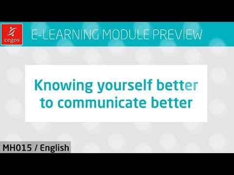 ?? Knowing yourself better to communicate better (e-learning module preview - MH015)