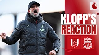 Returning Players, 'Best' Performance \& Free-Kick Credit | Klopp's Reaction | Fulham 1-3 Liverpool