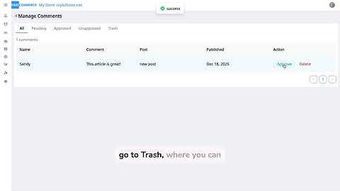 Manage Comments on Your FastCommerce Blog