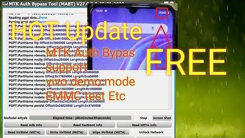 Free Update MTK auth Bypass Tool V27 Support Remove Demo Mode Vivo