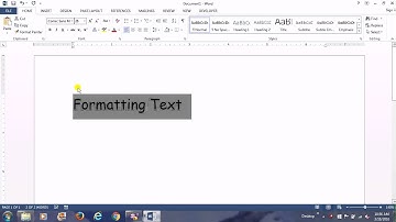 Formatting Text Basic - Microsoft Word